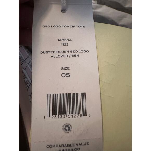 NWT Tory Burch Geo Logo Tote Zip Top Dusted Blush Pink Shoulder Bag Handbag - Picture 7 of 7